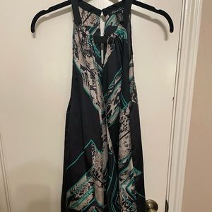 Kenneth Cole Draped halter blouse with snakeskin print